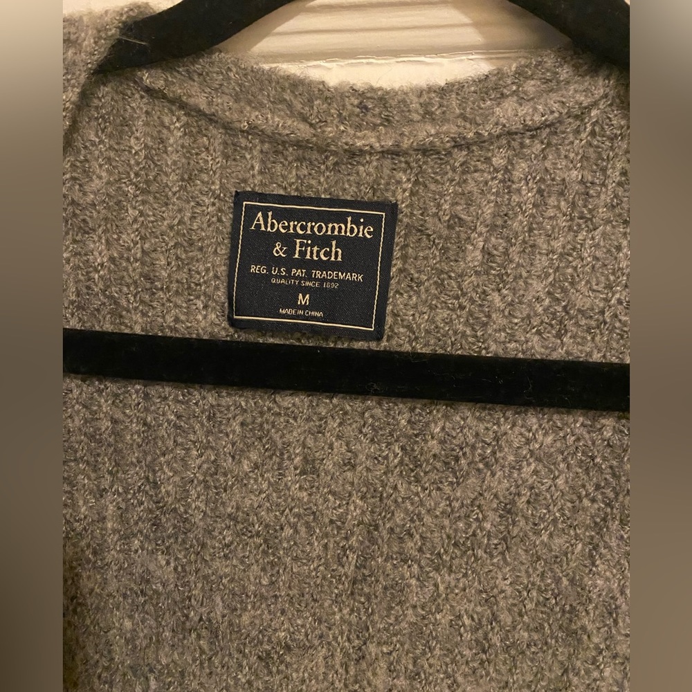 Abercrombie and fitch grey long open cardigan
